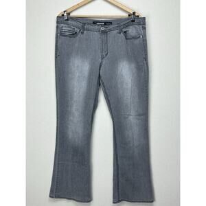 Jordache Bootcut Women’s Gray Wash Stretch Embellished Pocket Jeans Size 16